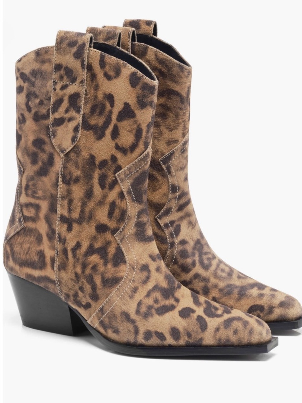 Free People Cat Nap Western Leopard Boots NWT